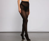 Blickdichte Strumpfhose mit hoher Taille und Strasssteinen